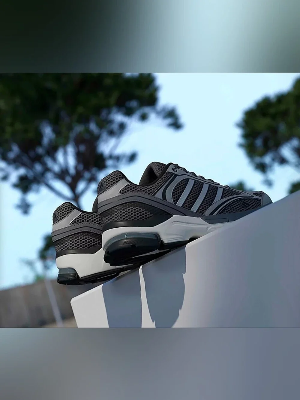 Adidas Men's Grey Mesh Running Sneakers